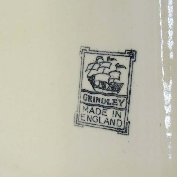 GRINDLEY CERAMIC Tray Ornate Handles Geometric Floral Border England Vintage 11" - Picture 9 of 10
